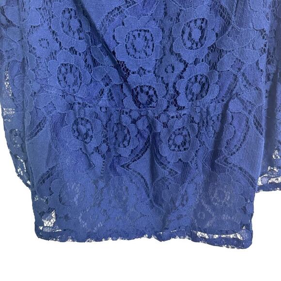 NEW a.n.a A New Approach American Navy Blue Lace Off Shoulder Flowy Blouse Sz XL - Picture 4 of 11